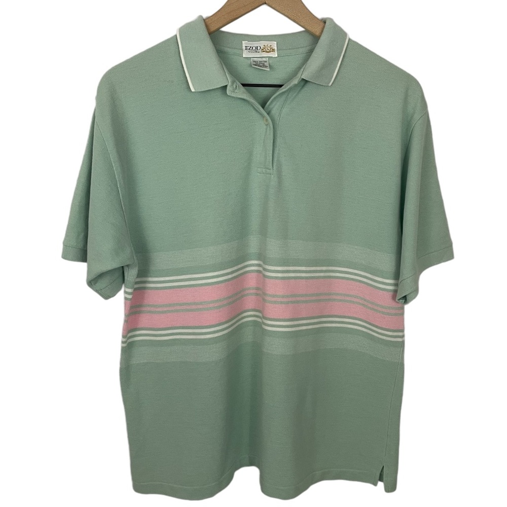 Vintage Izod Club Women’s Green and Pink Polo